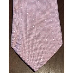 Hackett London Pink White 100% Silk Men’s Neck Tie Made In Italy